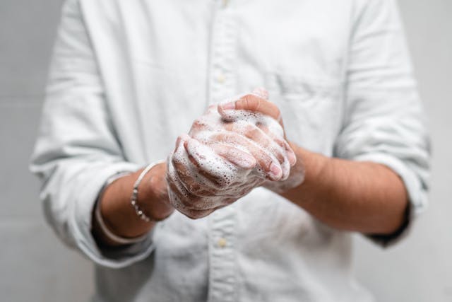 Soap or hand sanitizer?